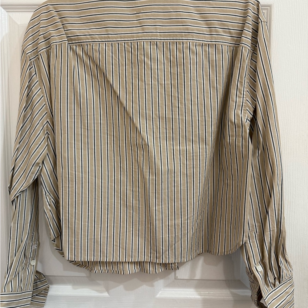 Banana Republic Beige and White Striped Button Down Shirt - Picture 4 of 4